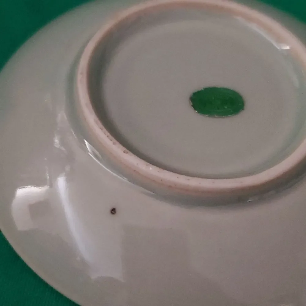 Vintage Longquan Celadon Koi Carp Fish Tea Cup Saucer 6 0z.